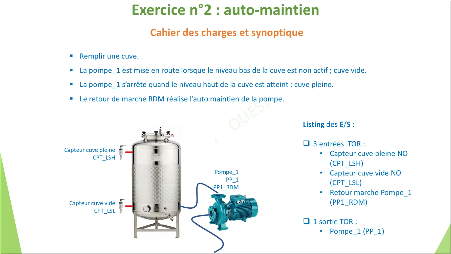 Exercice n°2 : auto-maintien